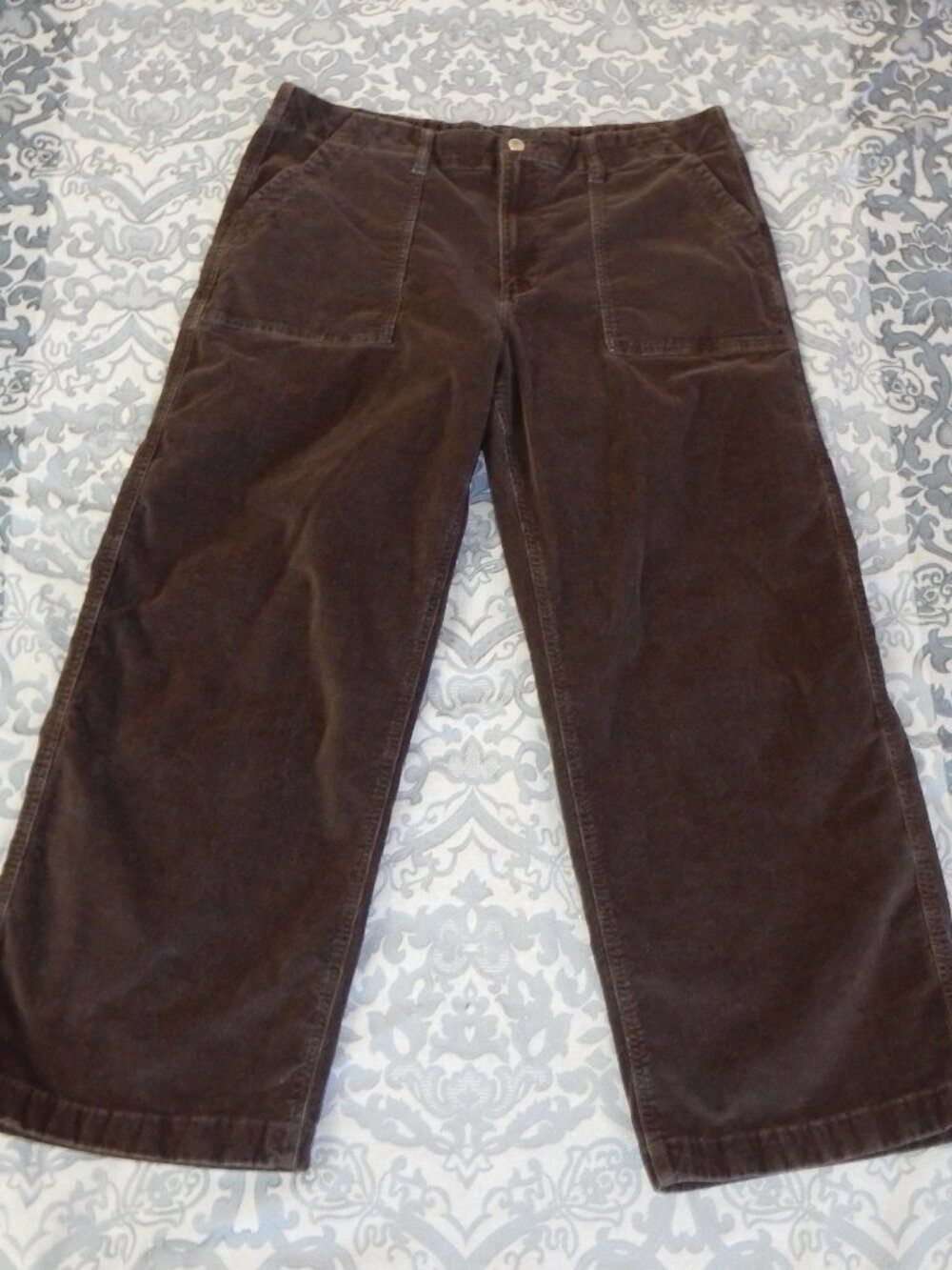 Wide leg Brown corduory pants Sonoma XXL pinwale stretch 16 18 20 EUC!! retro